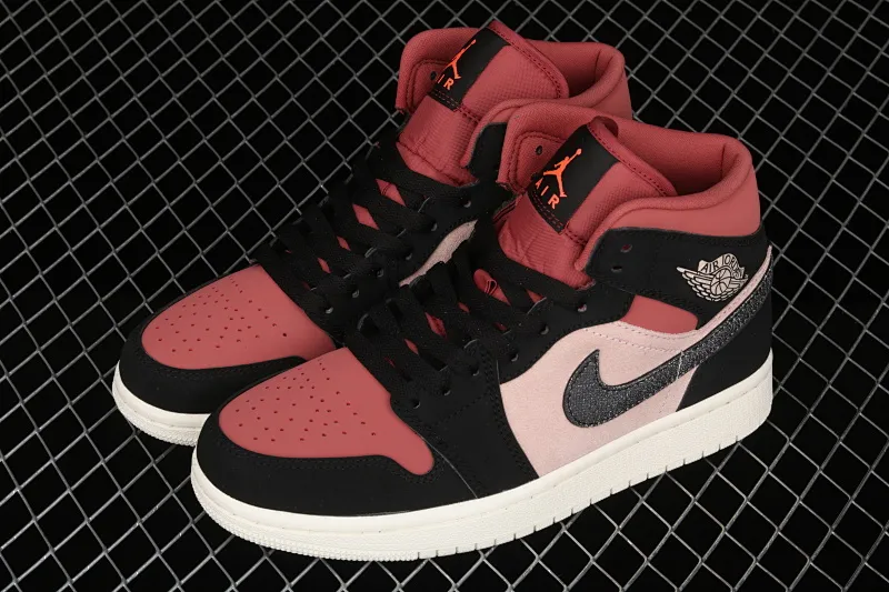 All categories Air Jordan Jordan series basketball shoes Air Jordan 1 Mid G version pure original Air Jordan 1 Mid AJ1 Joe 1 red bean milk tea mid-top basketball shoes BQ6472-202